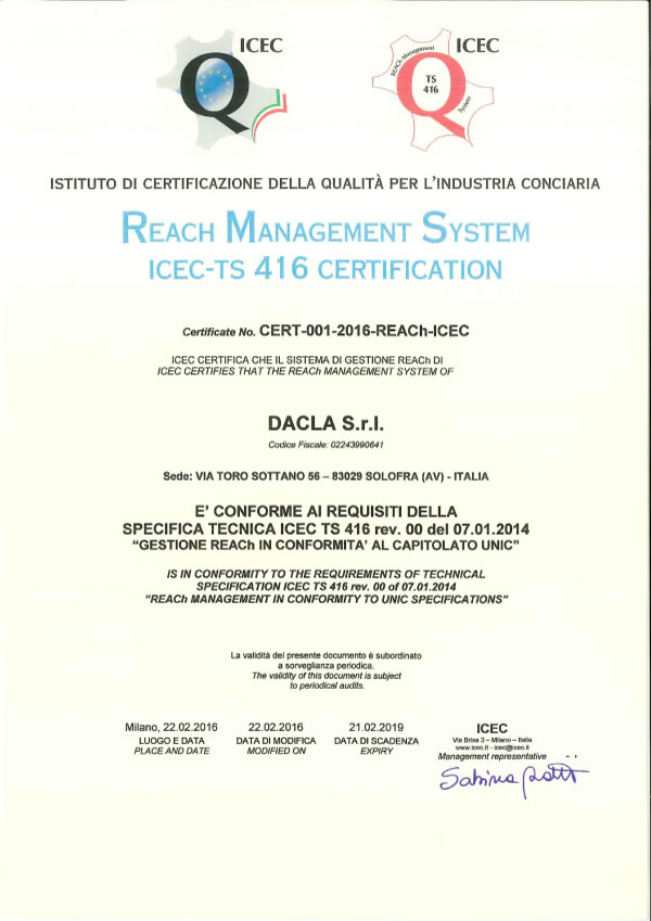 certificazione reach